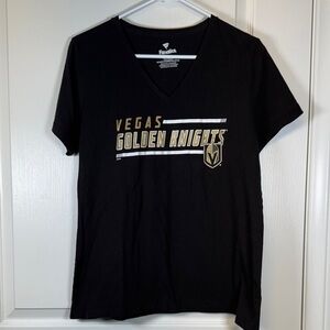 Fanatics NHL VGK Vegas Golden Knights Black V-Neck Hockey Shirt X-LRG EUC #5758